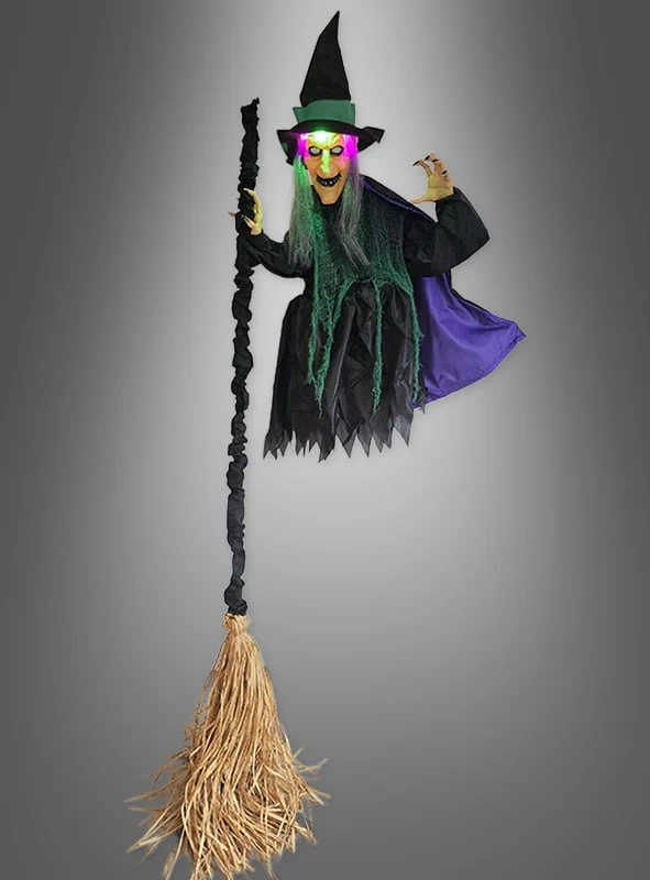 Fliegende Hexe mit Besen 210cm Deko
