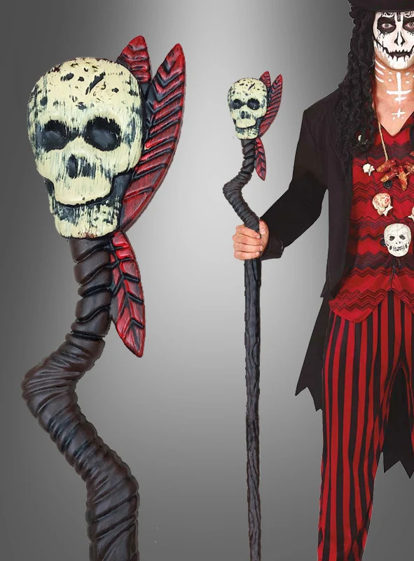 Voodoo Stab 100cm mit Totenkopf