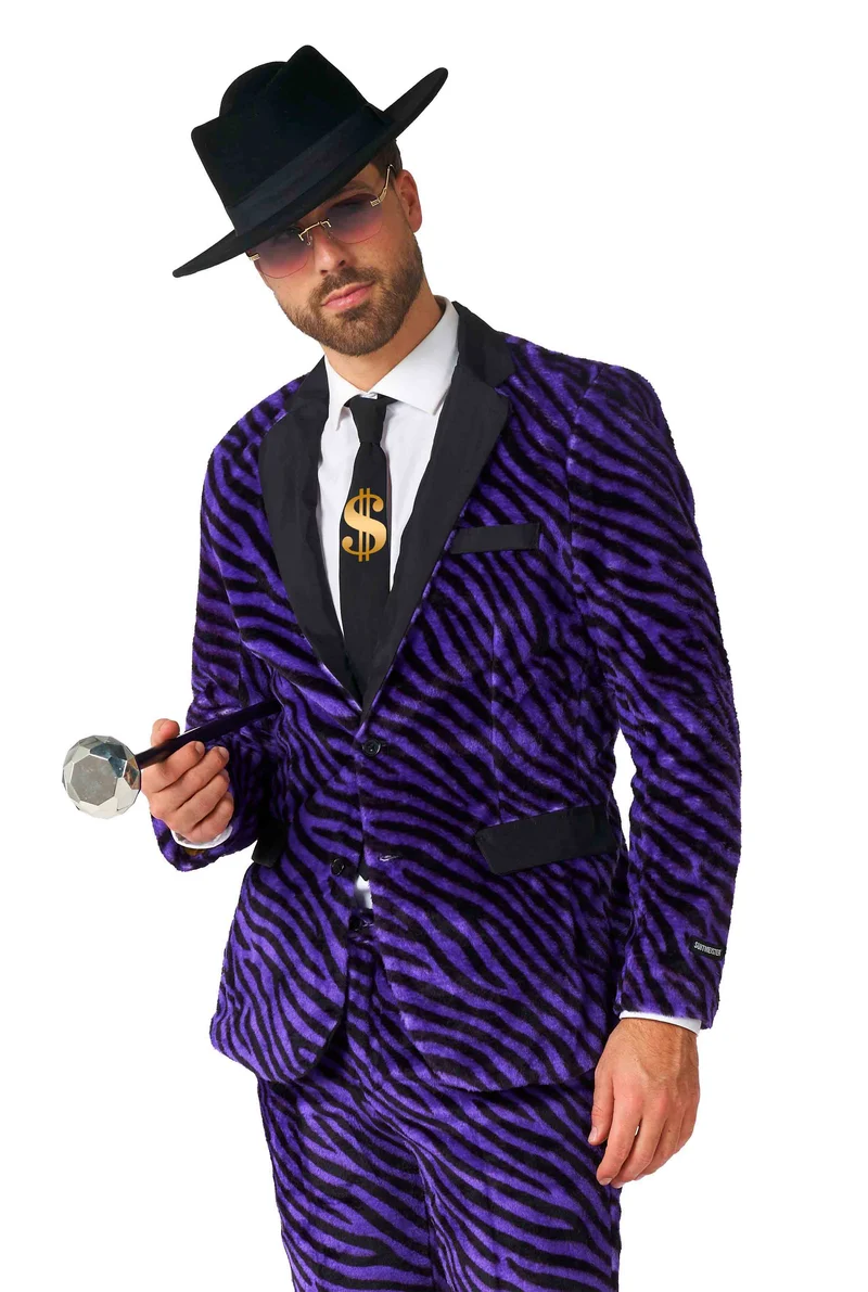Suitmeister | Pimp Faux Fur Purple | Herenkostuum