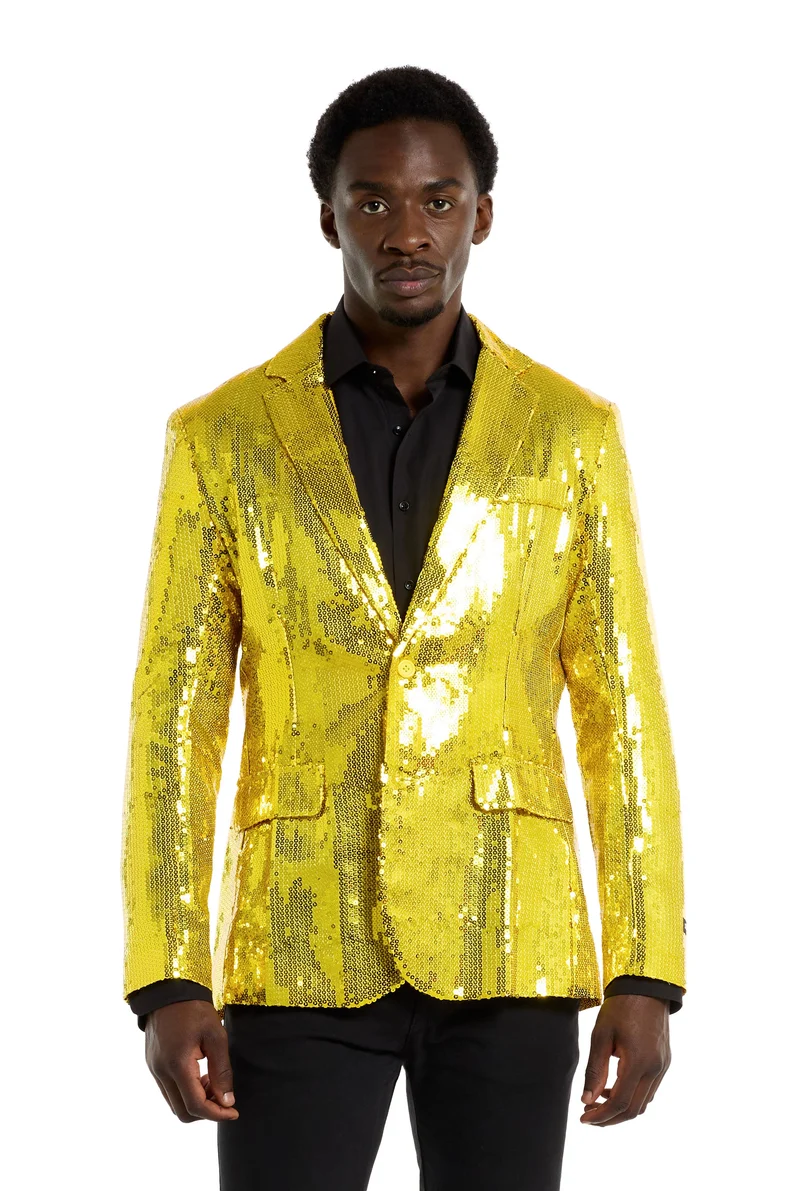 Suitmeister| Sequins Yellow | Geel Glitterjasje voor Heren