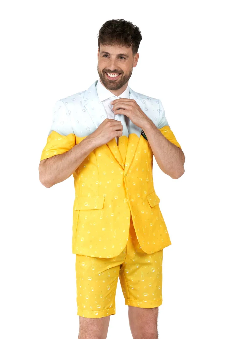 Suitmeister | SUMMER Premium Beer Yellow | Broek + Jasje + Stropdas met Bieropener