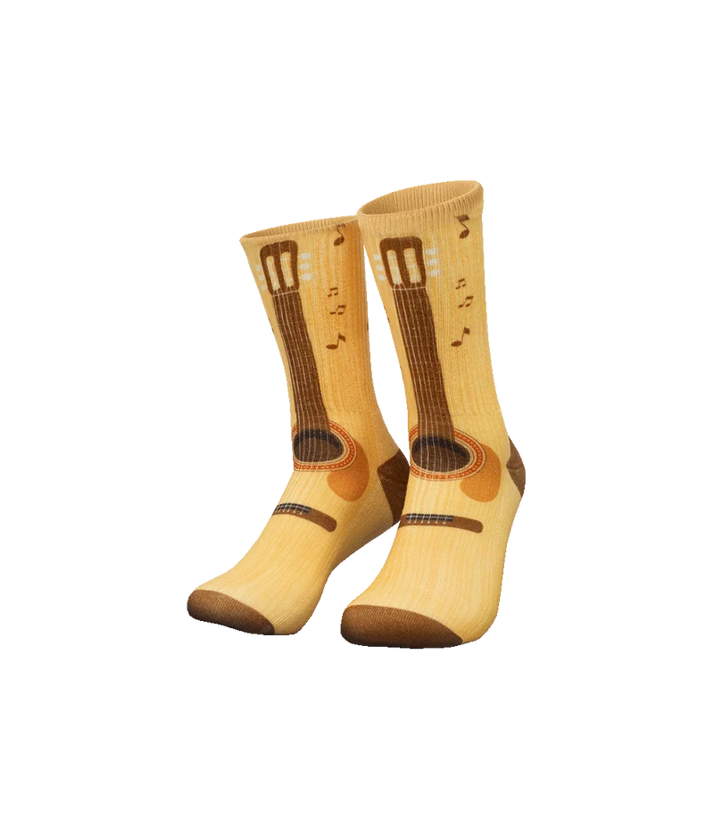 Lustige Socken mit Gitarrenmotiv