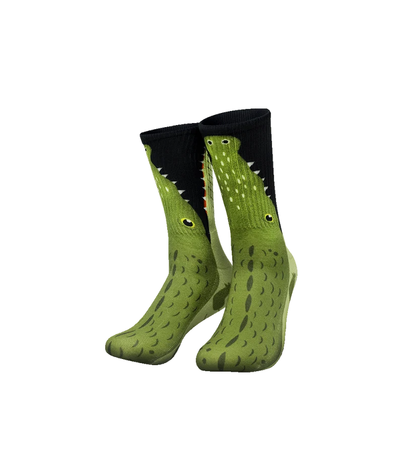 Lustige Socken mit Krokodil