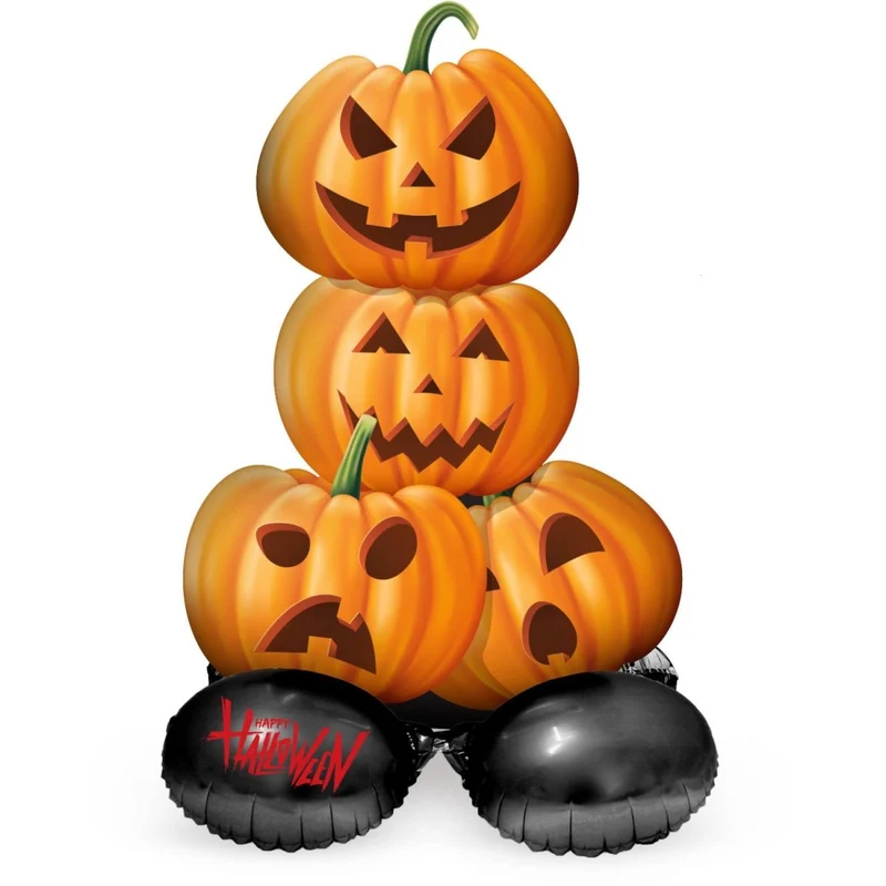 Halloween-Folienballon, orange, stehend, leer, 74 cm