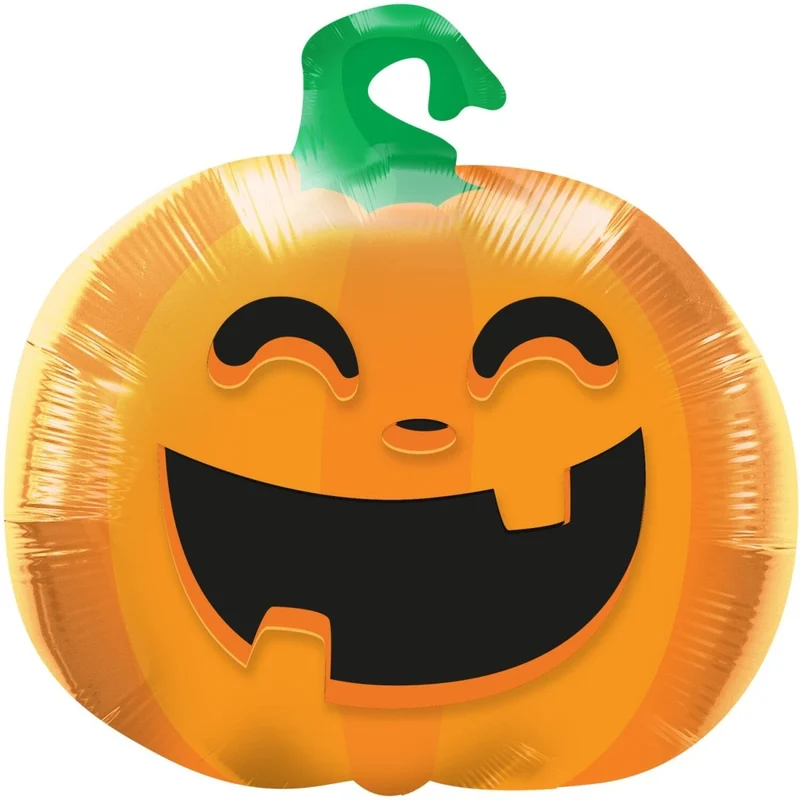 Halloween-Folienballon, orange, lächelnder Kürbis, hohl, 56 cm
