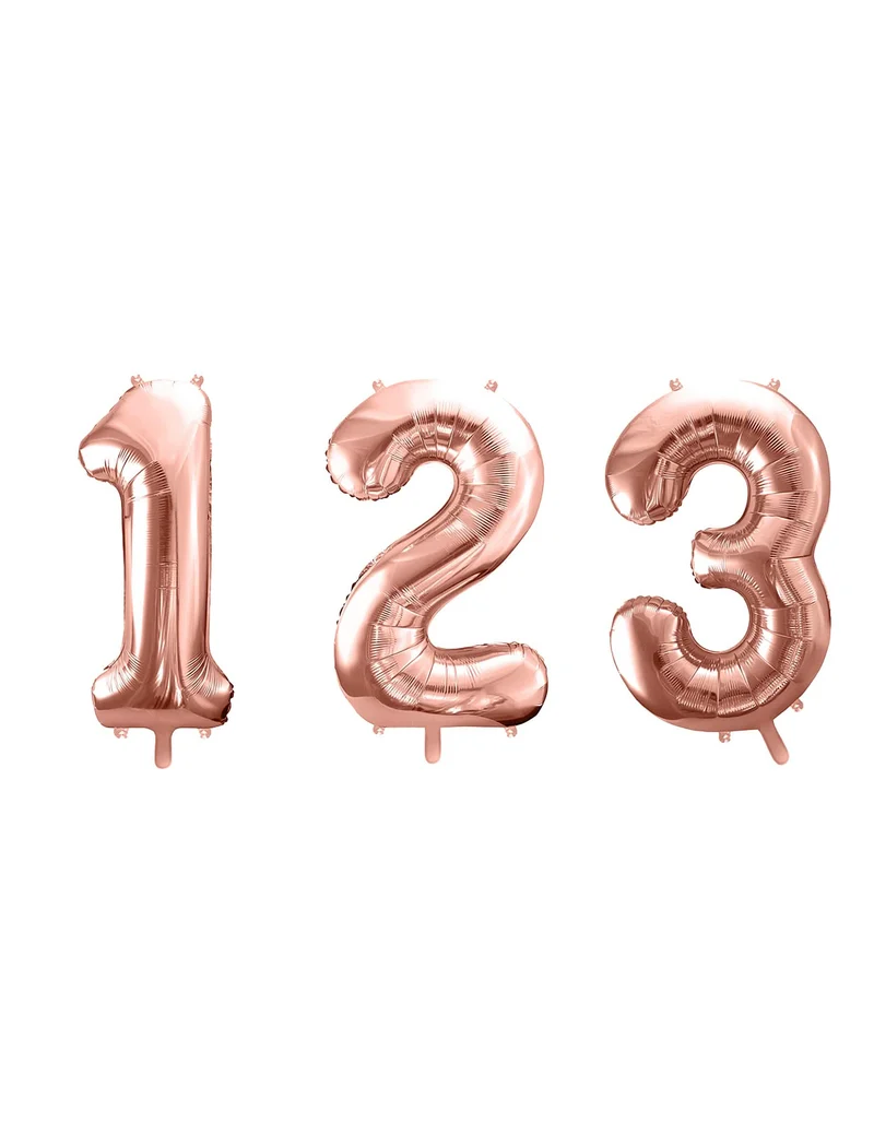 Ziffern-Folienballon Partydeko roségold 86cm