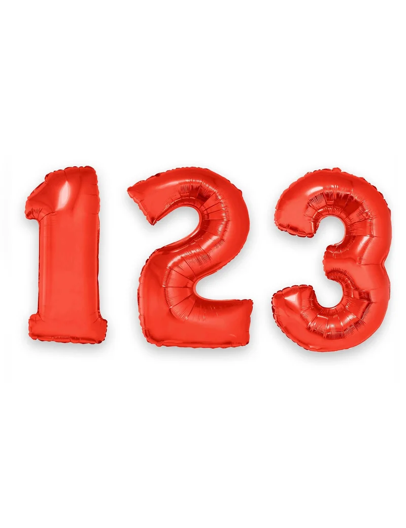 Ziffern-Folienballon Geburtstags-Deko rot 1m