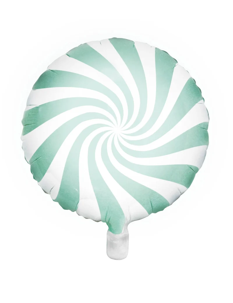 Aluminium-Ballon Lolli weiss-grün 45cm