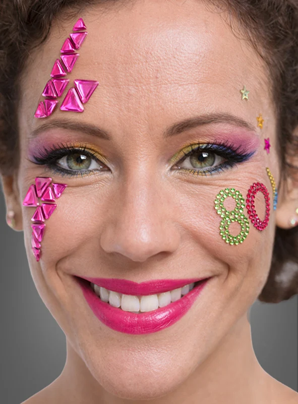 80er Juwelen Gesicht Tattoo