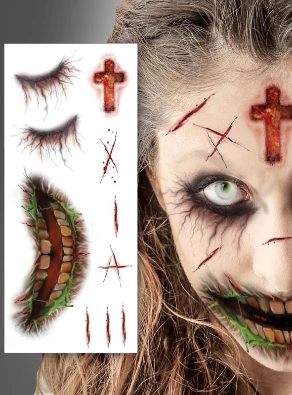 Zombie Face Makeup Tattoo