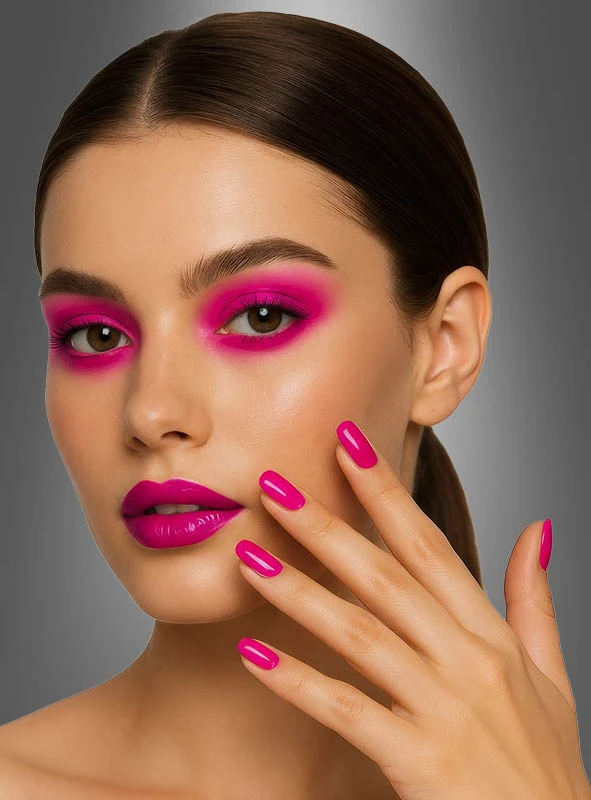 Neon Pink Nägel selbstklebend 12 Stück