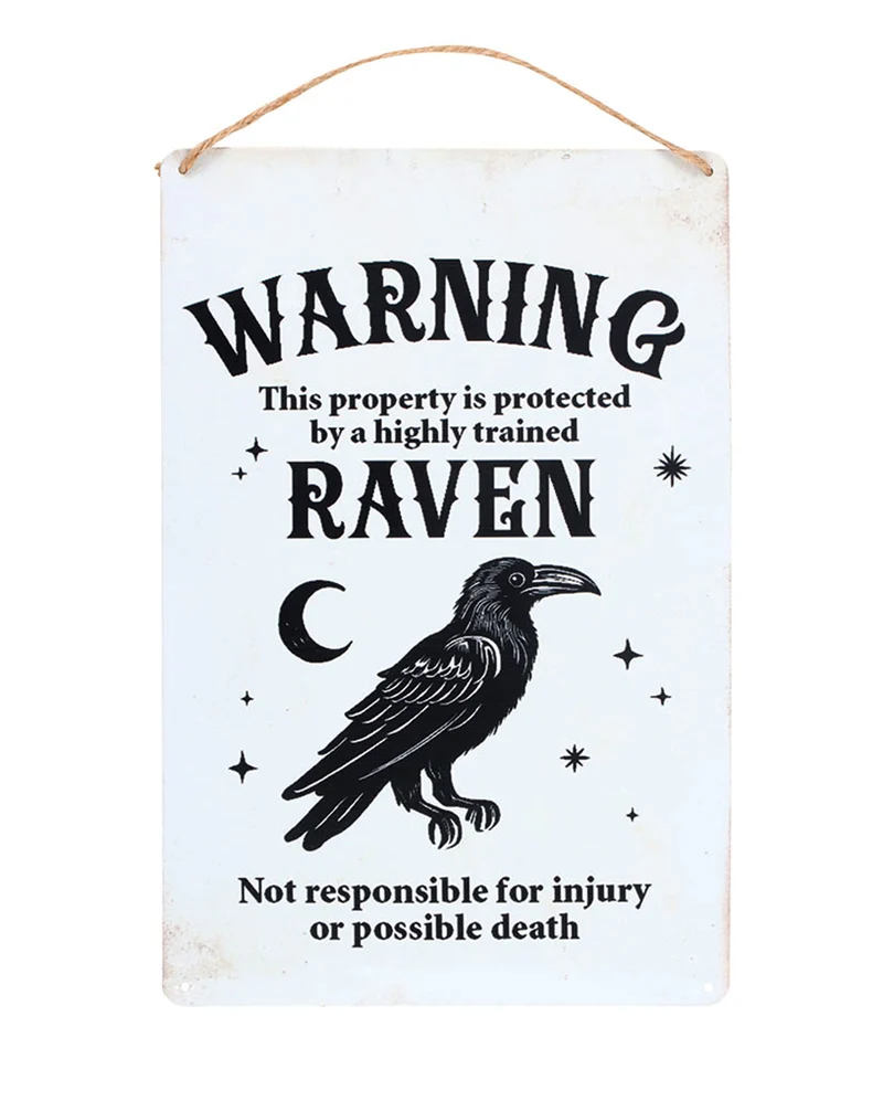 "Mystic Raven" Metallschild 30x20cm
