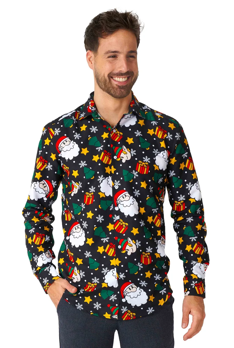 Suitmeister | Kerst Overhemd | Santa Elves Black
