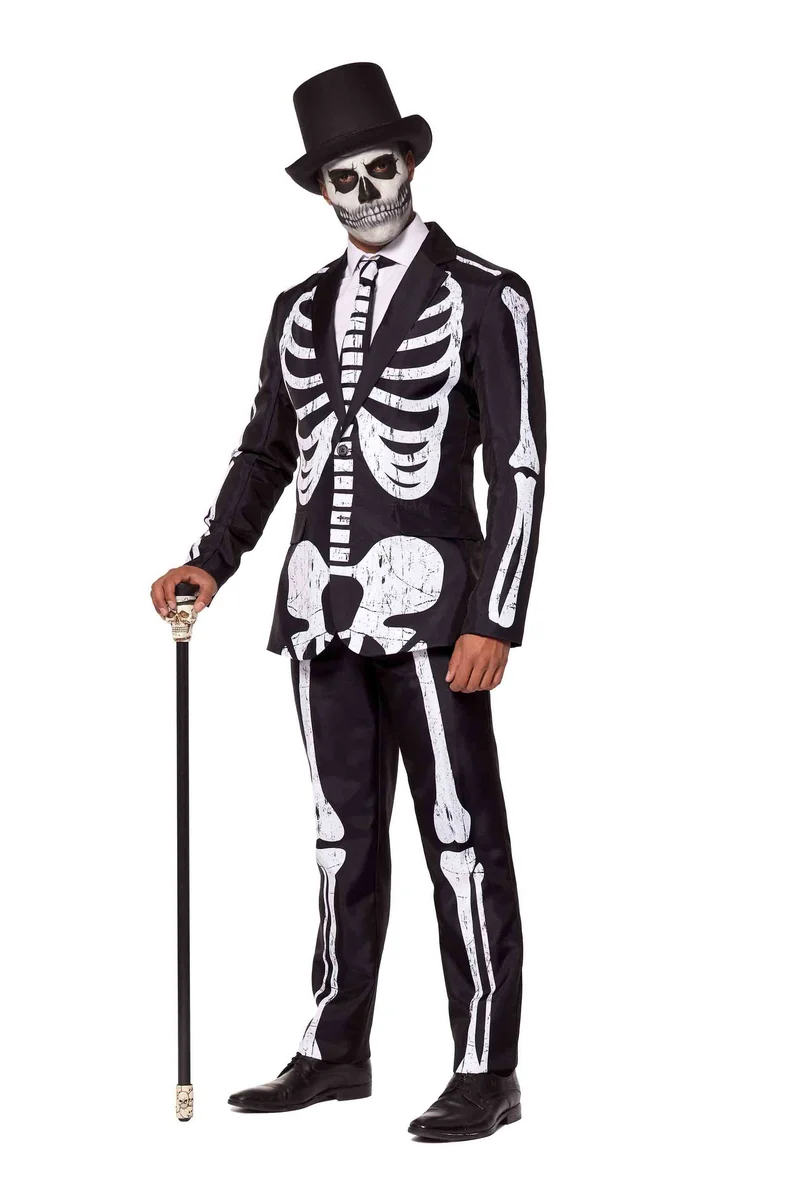 Suitmeister | Skeleton Grunge Black | Halloweenkostuum Heren