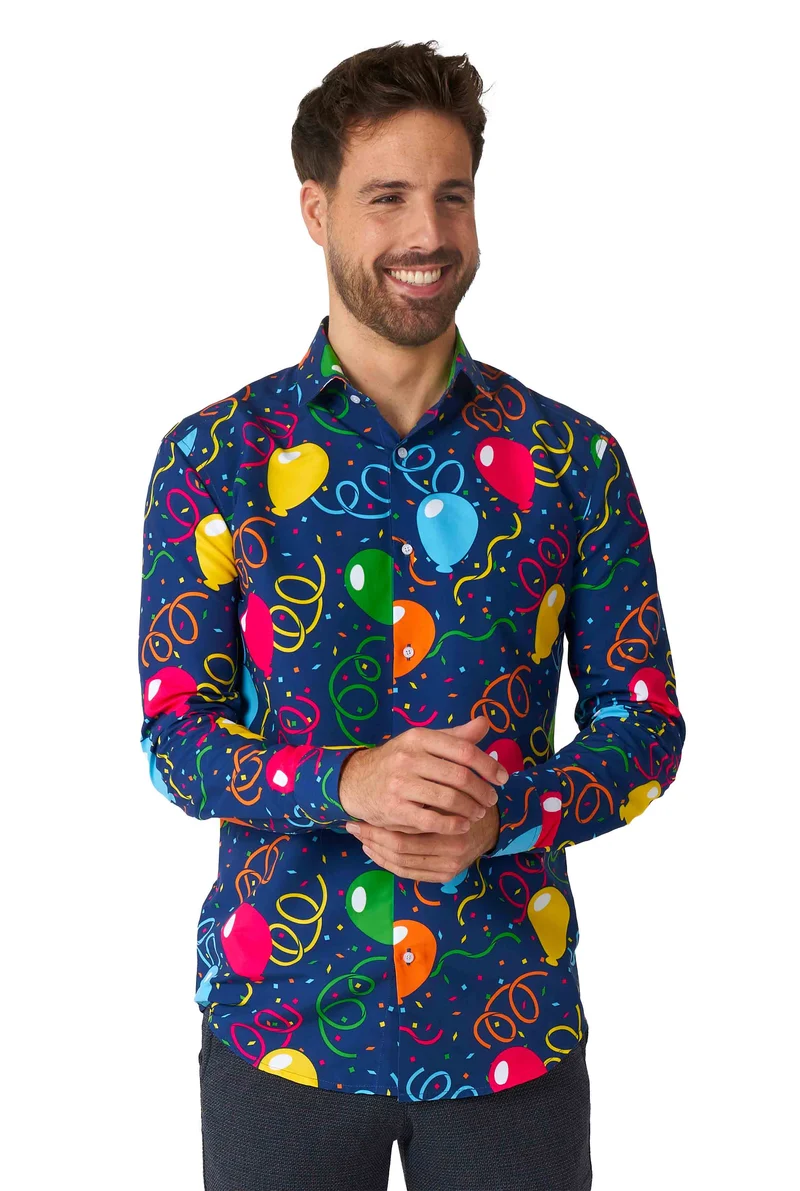 Overhemd Suitmeister Confetti Balloons Navy