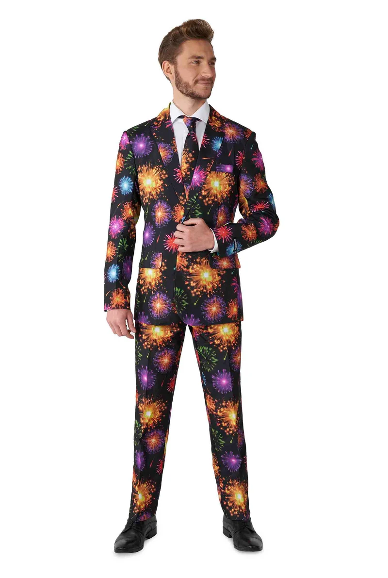 Herenkostuum Suitmeister | Fireworks Black | Herenpak