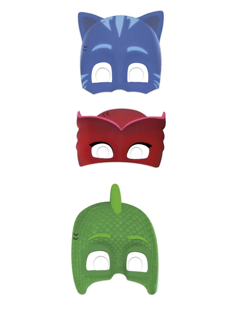 PJ Masks™-Papp-Masken Kostüm-Zubehör für Kinder 6 Stück bunt