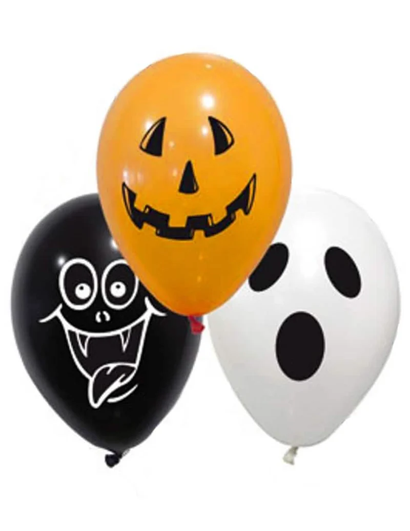 Halloween-Luftballon-Set mit Halloween-Motiven 10-teilig bunt 28cm