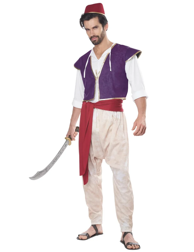 Orientalischer Sultan Herrenkostüm für Karneval weiss-lila