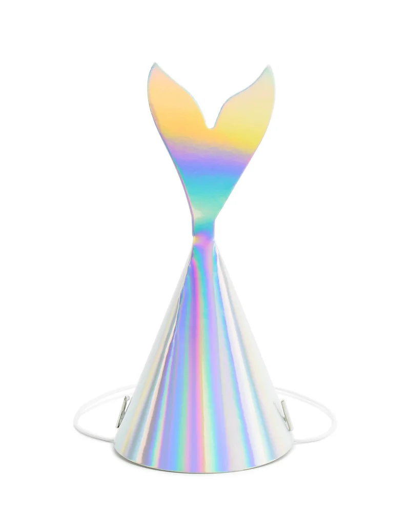 Partyhüte mit Flossen für Meerjungfrauen 6 Stück bunt 18 cm