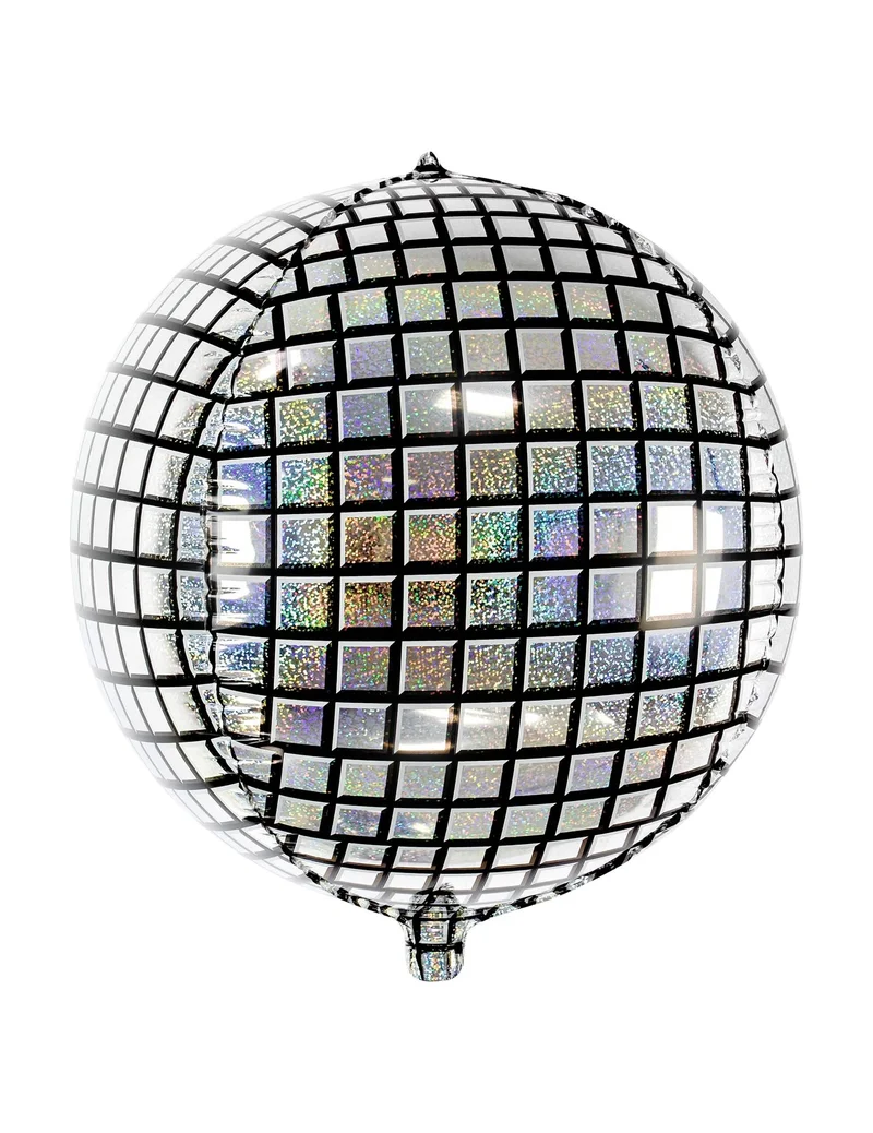 Discokugel-Ballon schwarz-silbern 40 cm