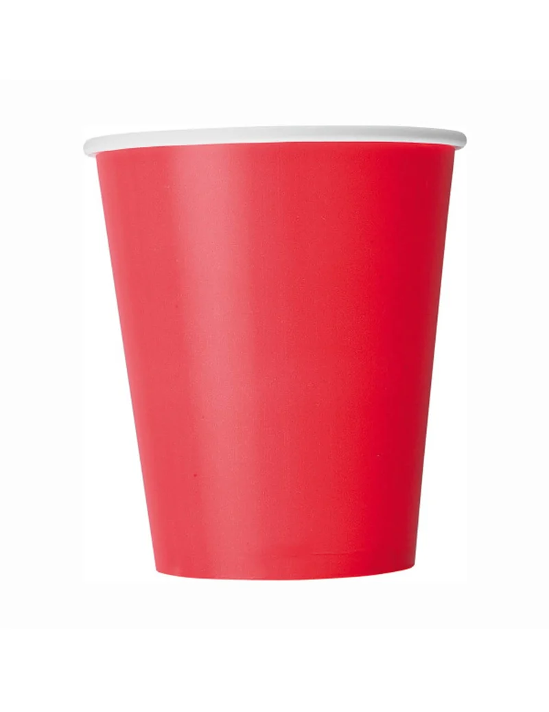 8 Trinkbecher Partyzubehör Rot 210 ml