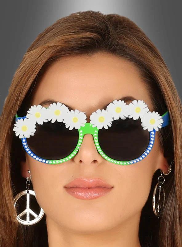 Brille mit Blumen für Hippies