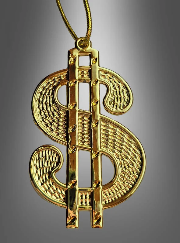 Dollar Zeichen Kette Medaillon 10x6cm