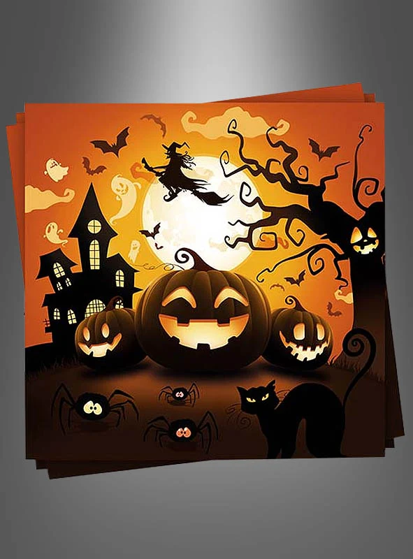 12 x Kürbis Servietten 33x33cm Halloween
