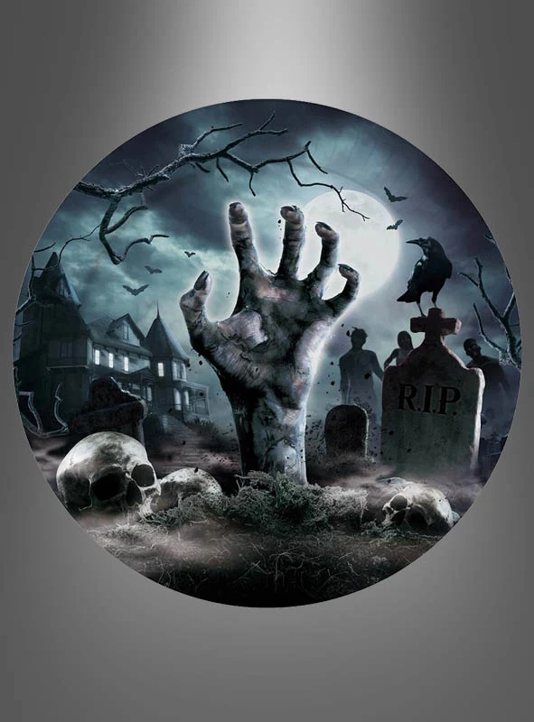 6 x Friedhof Zombie Hand 23cm Pappteller