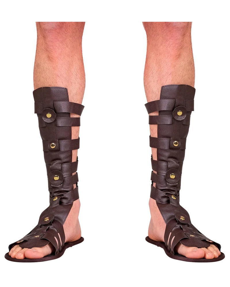 Gladiatorsandalen mit Riemen & Schienbeinschoner