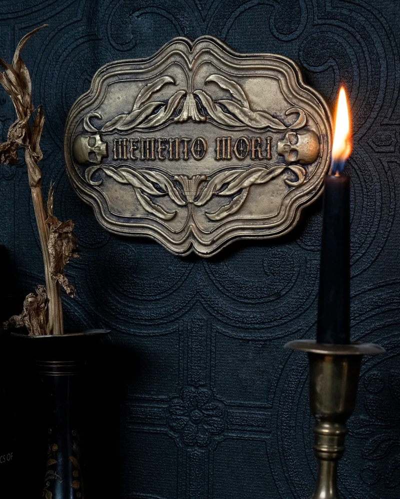 Memento Mori Sarg Plakette - Gold Edition 17x13cm