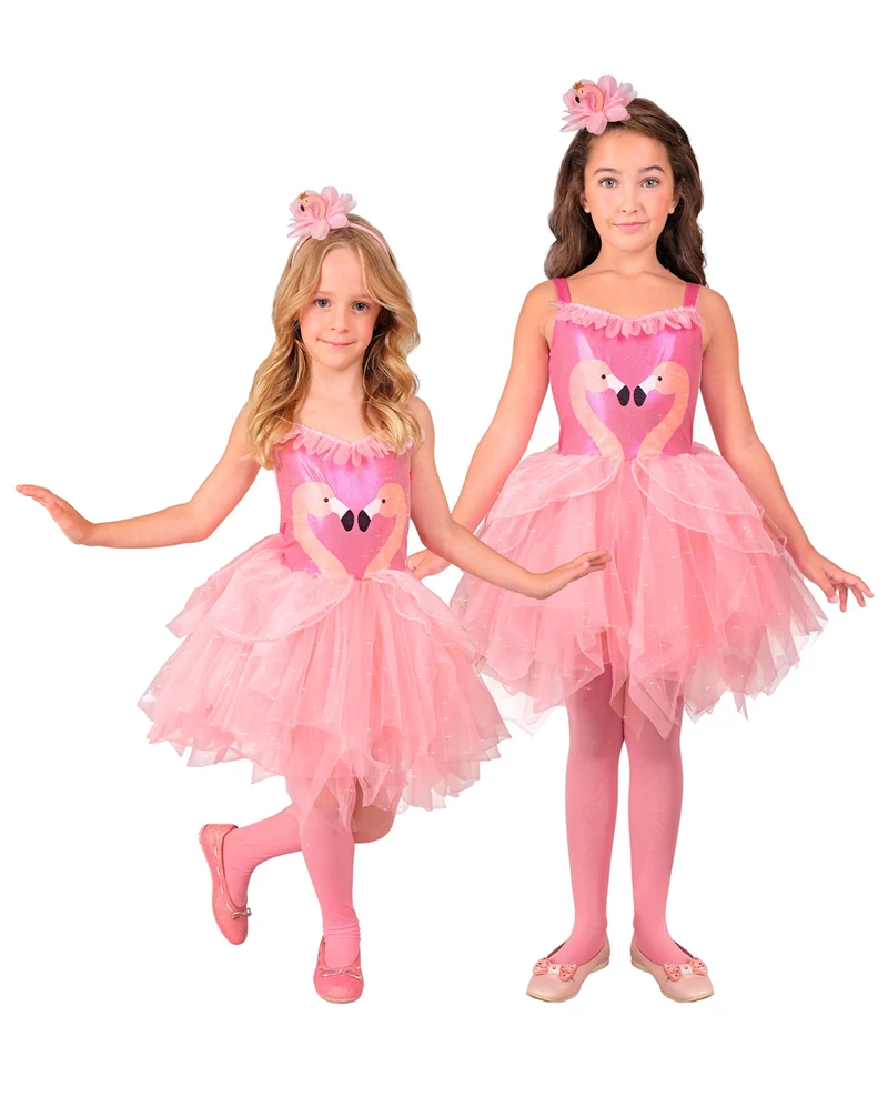 Rosa Flamingo Kinderkostüm mit Tutu & Haarreif