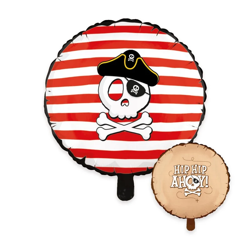Piraten Helium Ballon Hip Hip Ahoy Doppelseitig 45cm Leer
