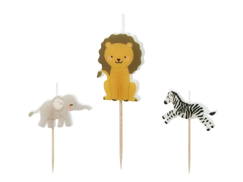 Safari-Kerzen 4,2cm 3 Stück