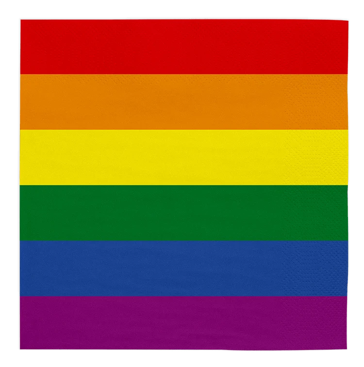 Regenbogenservietten 3 Lagen gestreift 33cm 20Stück