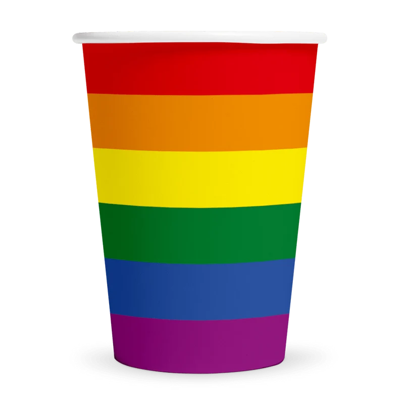 Regenbogenbecher gestreift 210ml 8 Stück