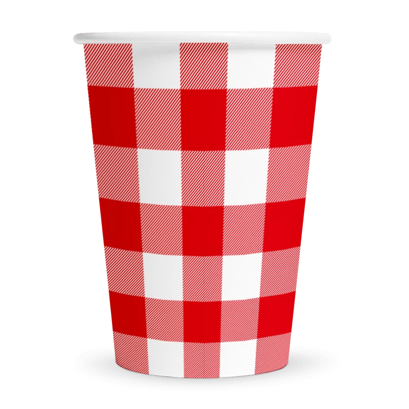 Picknickbecher kariert 210ml 8Stück