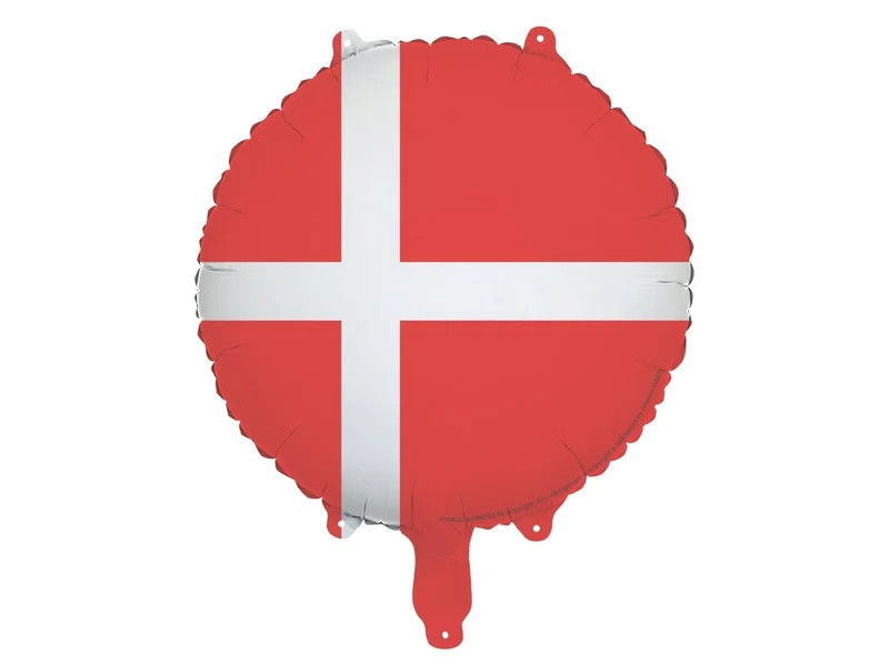 Heliumballon mit dänischer Flagge, 45 cm, leer
