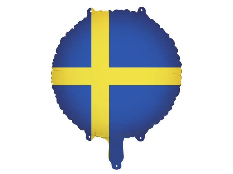 Heliumballon mit schwedischer Flagge, 45 cm, leer