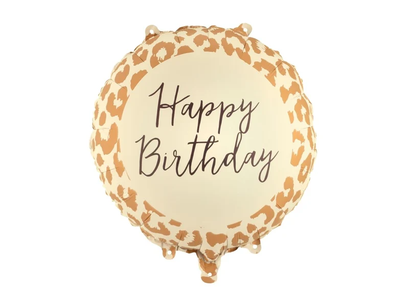 Happy Birthday Helium Ballon Leopard Print 35cm Leer