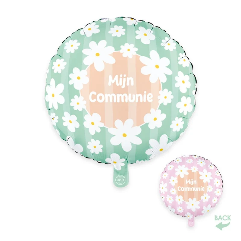 Heliumballon Meine Kommunion Gänseblümchen Doppelseitig 45cm Leer