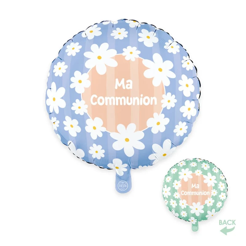 Heliumballon Ma Kommunion Gänseblümchen Doppelseitig 45cm Leer