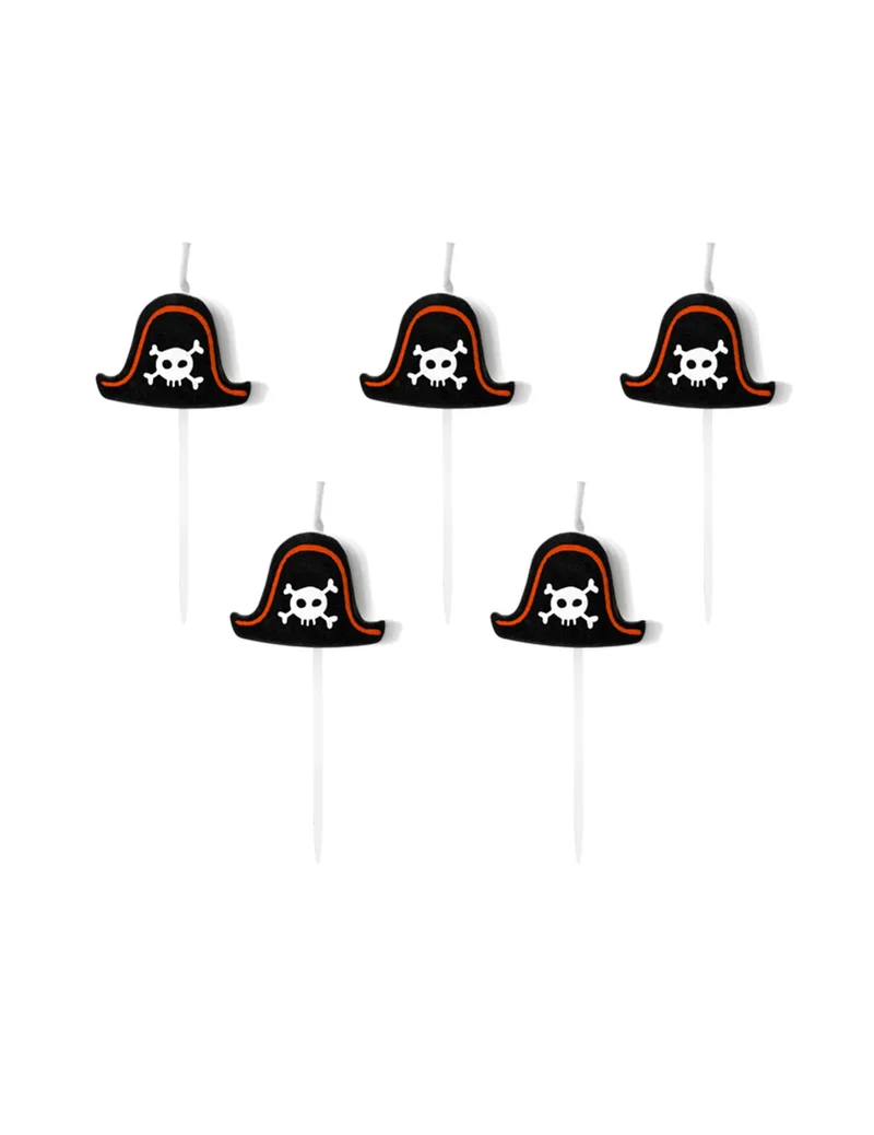 Piraten-Kerzen Pirat-Geburtstag-Deko 5 Stück 2 cm