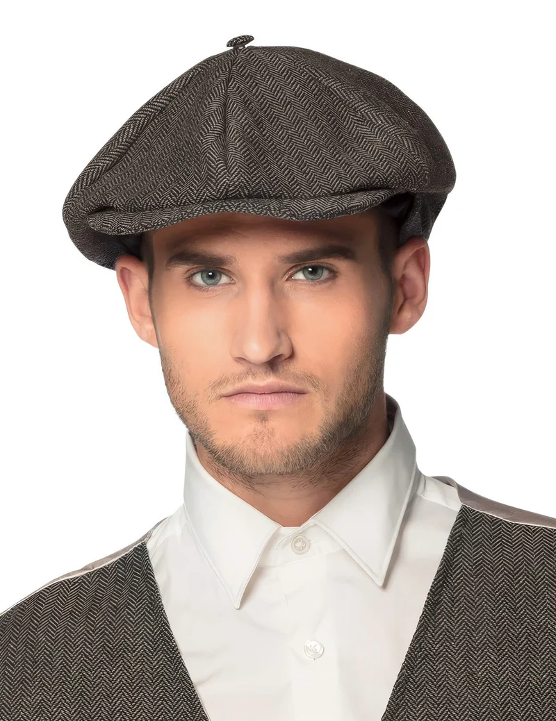 Tweed-Mütze Detektiv-Accessoire für Erwachsene grau