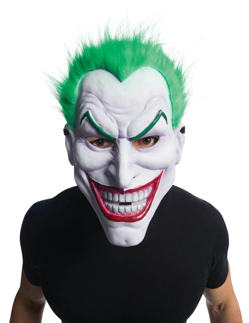 Lizenzierte Joker™-Maske mit Perücke Halloween-Zubehör weiss-grün
