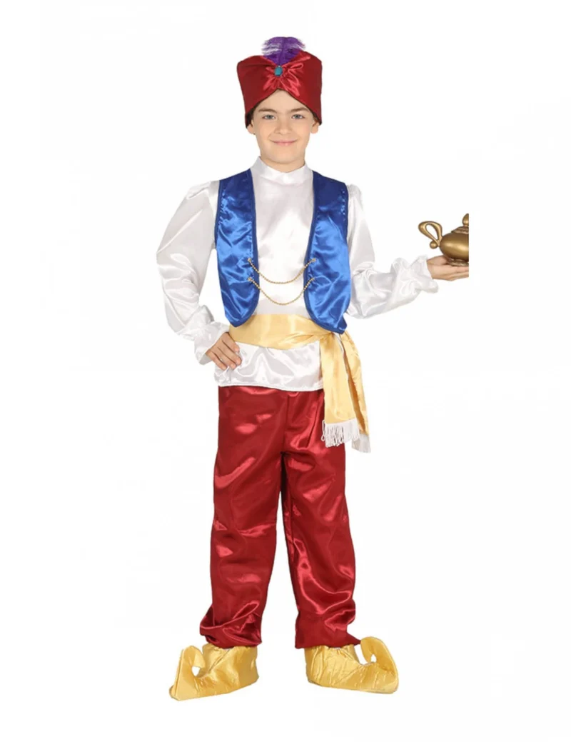 Orientalisches-Kostüm für Jungen Wüstenprinz rot-weiss-blau