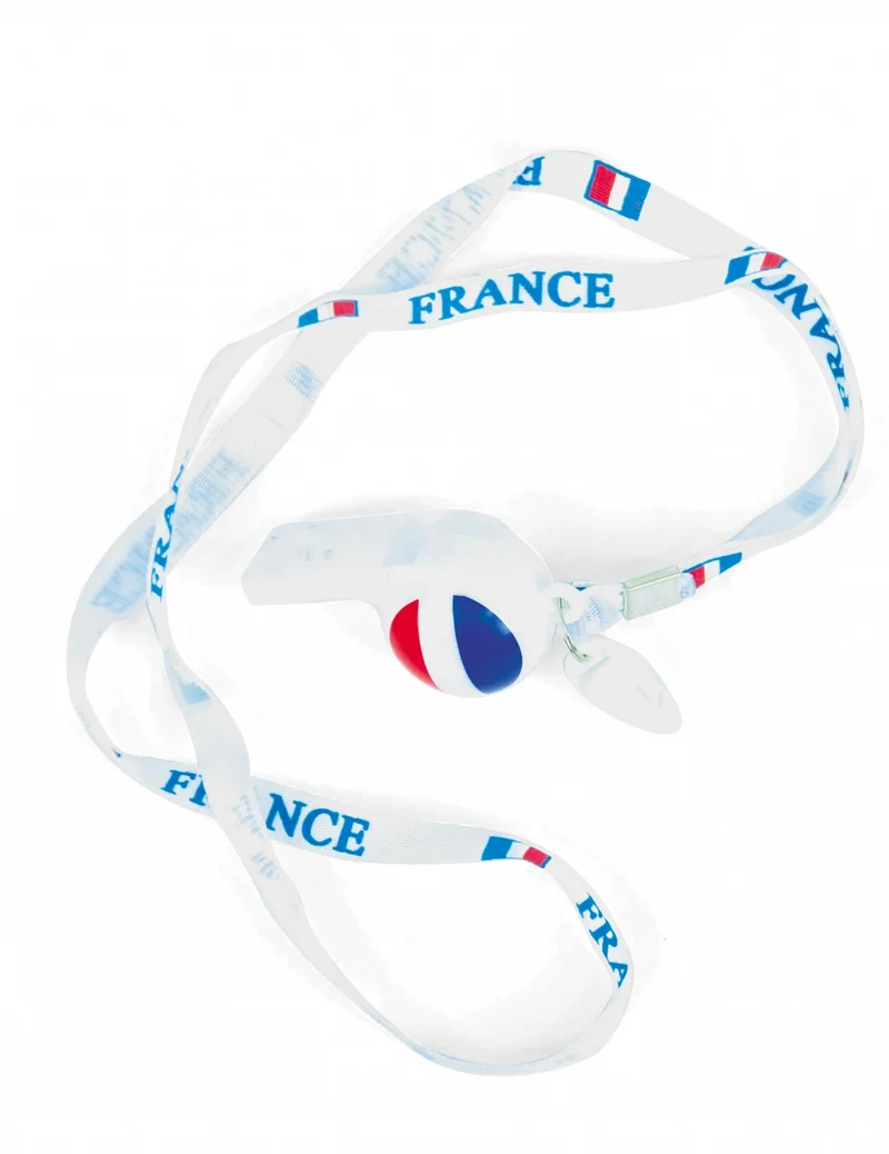 Pfeife und Nackenband unterstützen Frankreich
