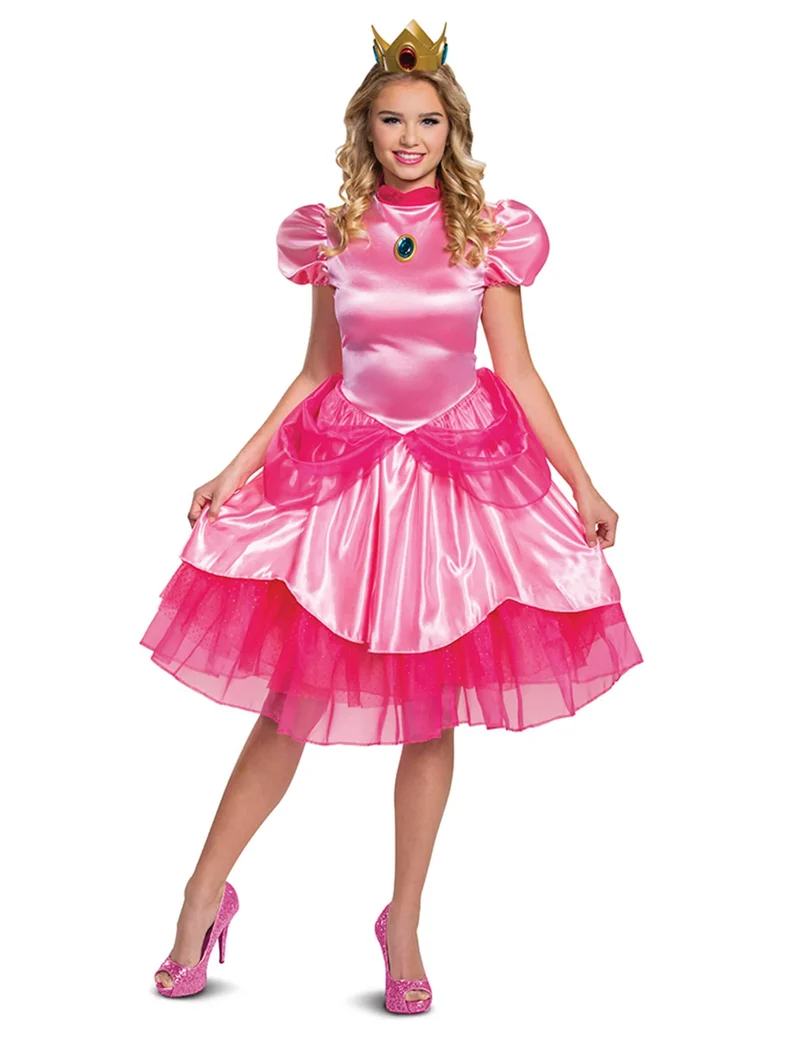 Prinzessin Peach™-Damenkostüm Deluxe Nintendo™-Lizenzkostüm pink