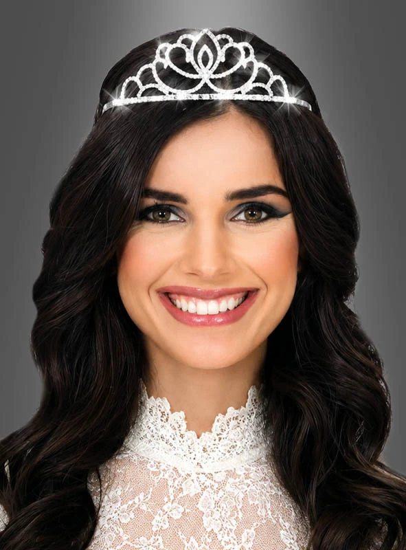 Diadem Strass Krone aus Metall